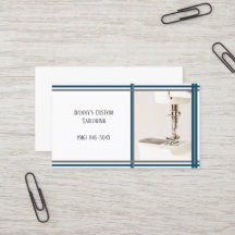  White Tailor Sewing Machine Business Card 