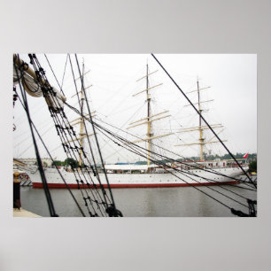 White tall ship - poster