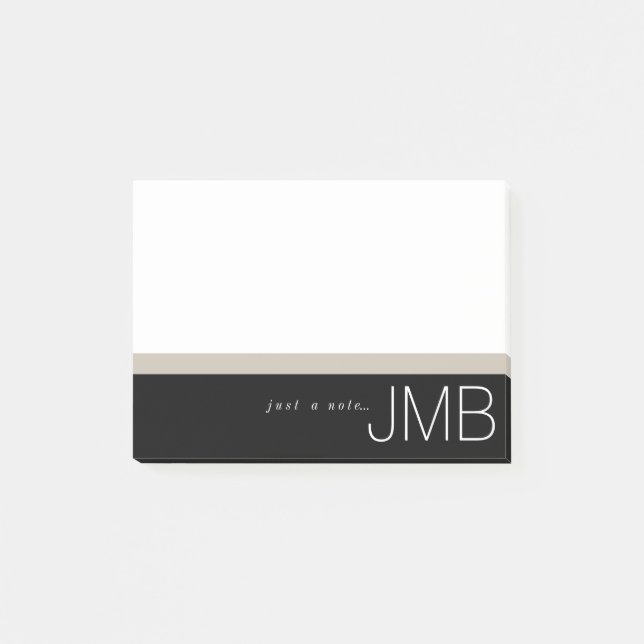 White Tan and Black Stripe Just a note Monogram (Front)