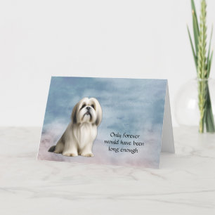 White Tan Lhasa Apso Sympathy Condolence Card