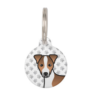 White & Tan Smooth Coat Jack Russell Terrier Head Pet Tag