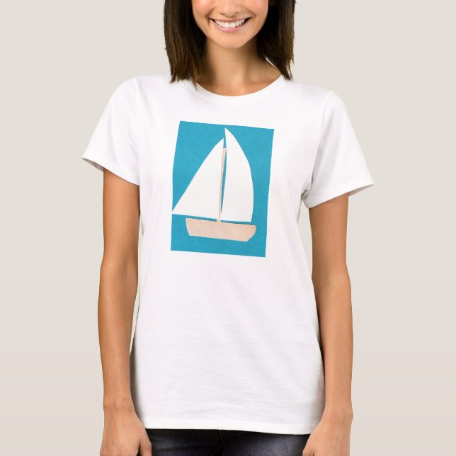 White Tank Top with Sailboat (Front)