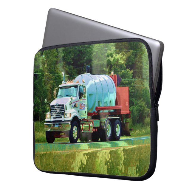 White Tanker Lorry Driver's Art Laptop Sleeve (Front Left)