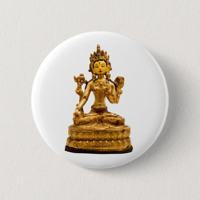 White Tara 6 Cm Round Badge (Front)