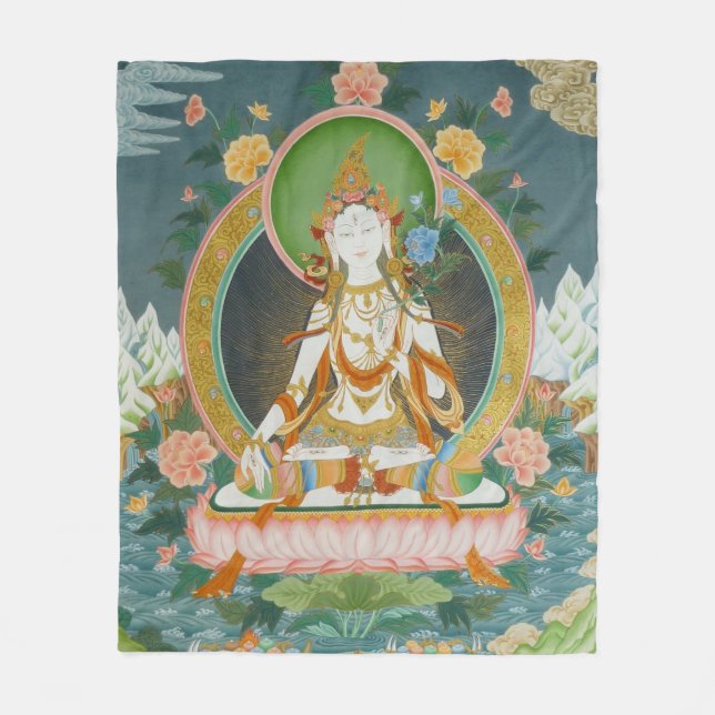 White Tara Fleece Blanket (Front)