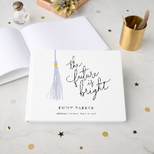 White Tassel The Future Is Bright Graduation Guest Book