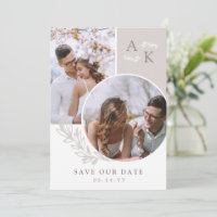 White Taupe Greenery Overlapping Photos