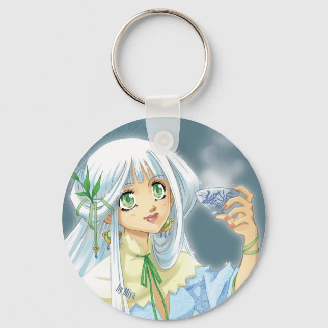 white tea porte clé key ring (Front)