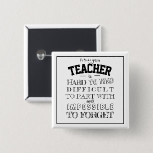 White teacher Thank you Appreciation Gift 15 Cm Square Badge