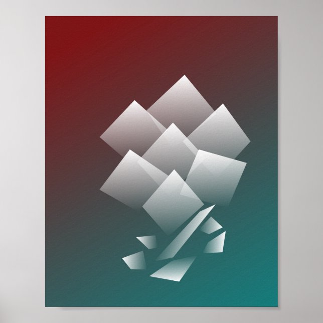 White teal burgundy poster (Front)