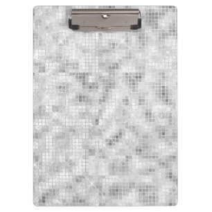 White Teal Marble Classic Elegant Beauty Glitzy Clipboard