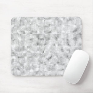 White Teal Marble Classic Elegant Beauty Glitzy Mouse Pad