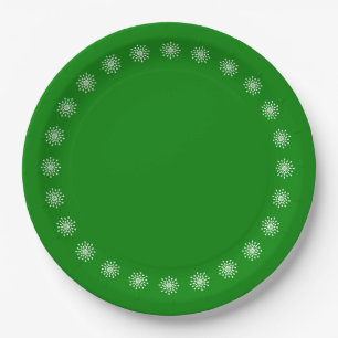White teardrops paper plate