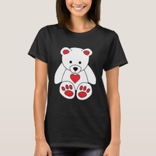 White Teddy Bear Heart Valentine's Day I Love You T-Shirt