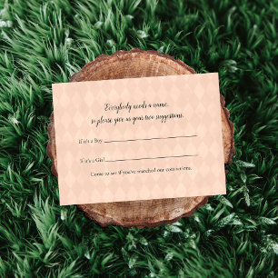 White Teddy Bear Name Suggestion Baby Shower Game Enclosure Card