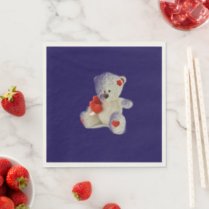 White Teddy Bear Napkin