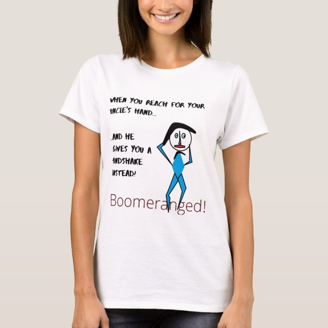 White Tee Uncle Handshake Boomeranged (Front)