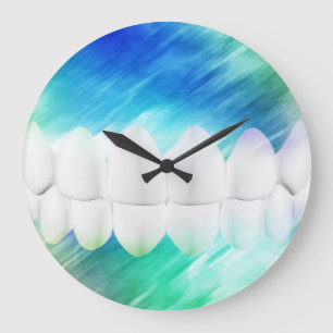 White Teeth Dentist Orthodontist Wall Clock