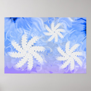 White Teeth Smile Flower Dentist Blue Poster