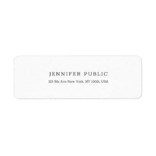 White Template Professional Modern Return Address Return Address Label