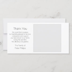 White Template Sympathy Thank you with Grey Border