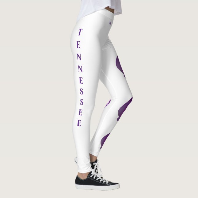 White Tennessee Iris State Flower Leggings (Right)