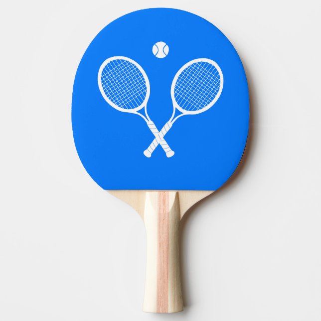 White Tennis Rackets Blue  Ping Pong Paddle (Front)