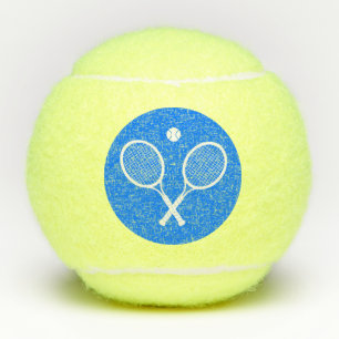 White Tennis Rackets with Ball Ultramarine Blue  