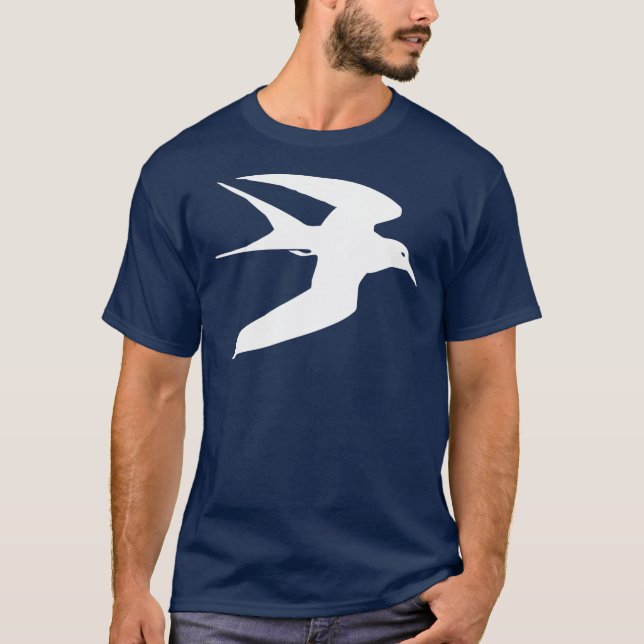 White Tern Bird In Flight T-Shirt (Front)