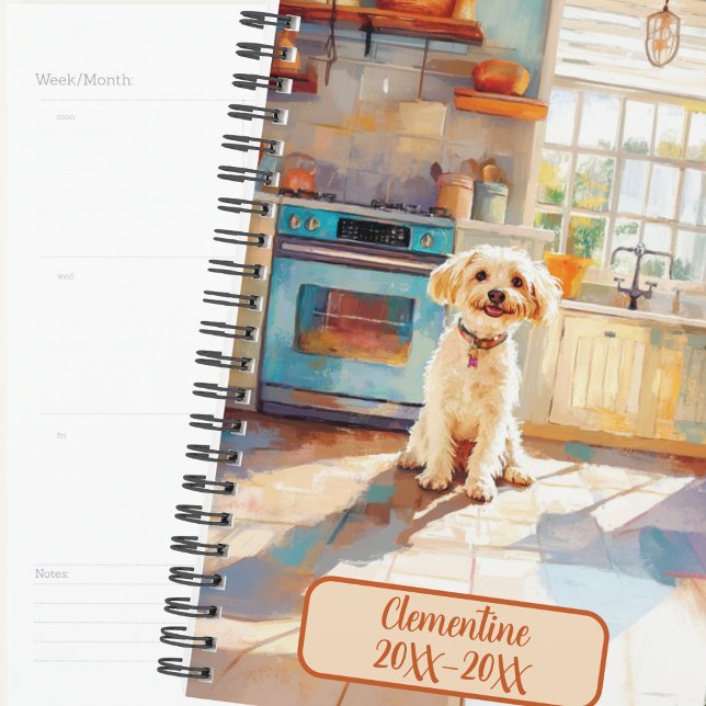 White Terrier Mix Dog Undated Appointment Book Planner (Creator Uploaded)