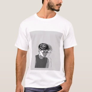white teshirt half sleeve man face design T-Shirt