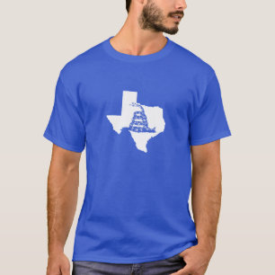 White Texas Shape with Gadsden Snake T-Shirt