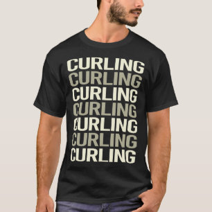 White Text Curling T-Shirt