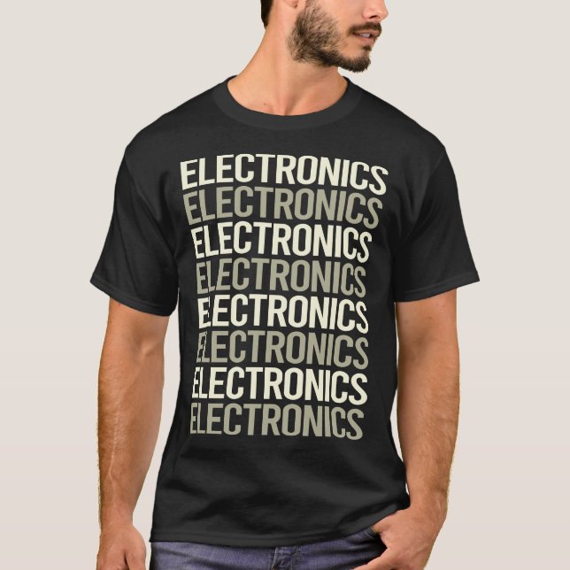 White Text Electronics T-Shirt (Front)