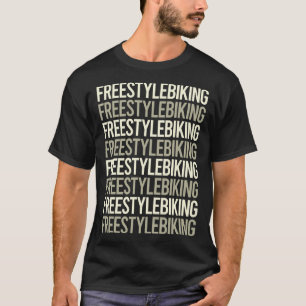 White Text Freestyle Biking Biker T-Shirt