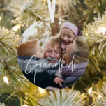 White Text | Grandkids Make Life Grand Photo Ornam Metal Tree Decoration<br><div class="desc">"Grandkids make life grand" in white modern calligraphy lettering overlays your own photo. With room on the back for a custom message. Perfect for any grandparent! - mama, grandma, nana, meema, abuelito, grammie, grammy, momma, mimi, nanny, memaw, nanie, yiayia - papa, pépé, grandad, grandpapa, grand-pére, grampa, gramps, grampy, geepa, paw-paw,...</div>