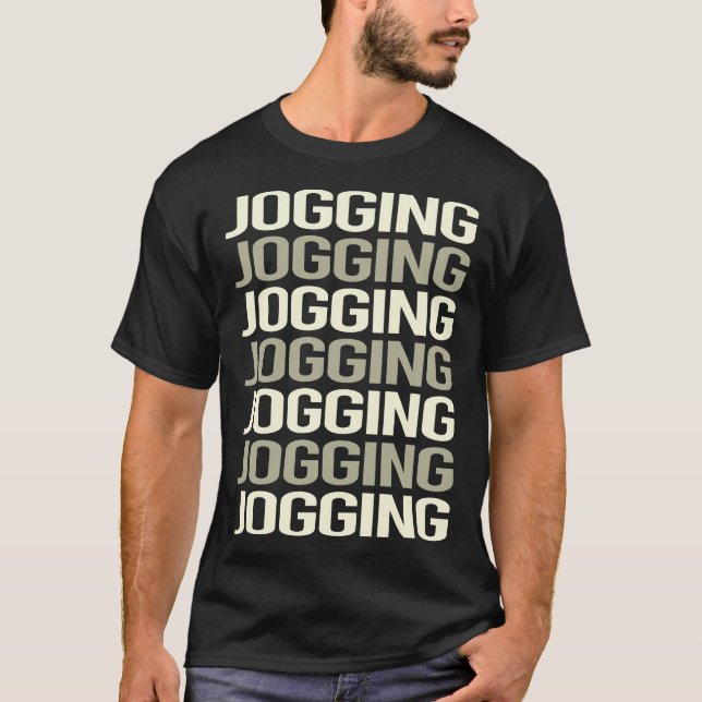 White Text Jogging Jog Jogger T-Shirt (Front)