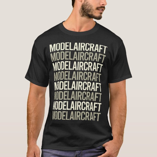 White Text Model Aircraft T-Shirt (Front)