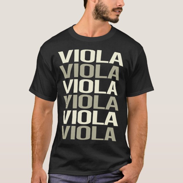 White Text Viola Violist T-Shirt (Front)
