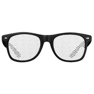 White textured background with subtle, interwoven, retro sunglasses
