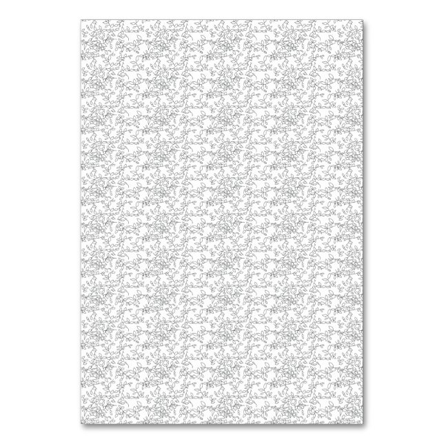 White textured background with subtle, interwoven, table number (Front)