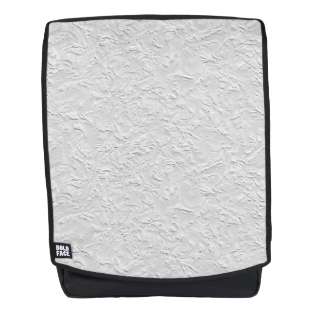 White Textured Stone, Monochrome Abstract Art Backpack (Front)