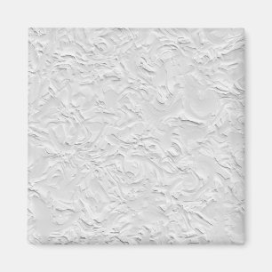 White Textured Stone, Monochrome Abstract Art Magnet