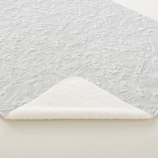 White Textured Stone, Monochrome Abstract Art Sherpa Blanket