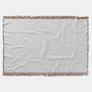 White Textured Stone, Monochrome Abstract Art Throw Blanket
