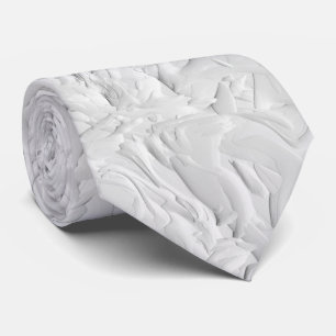 White Textured Stone, Monochrome Abstract Art Tie