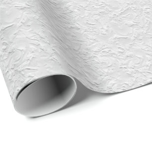 White Textured Stone, Monochrome Abstract Art Wrapping Paper