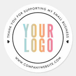 White Thank You For Supporting My Small Business Classic Round Sticker
