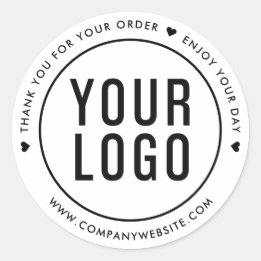 White Thank You For Your Order Stickers Logo
