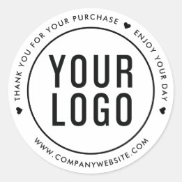 White Thank You For Your Purchase Stickers Logo